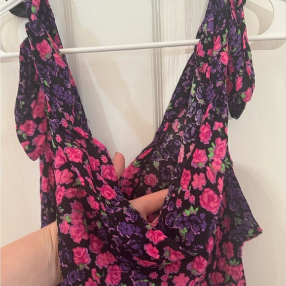 Free People Floral Bodysuit in Purple and Pink - Picture 2 of 4